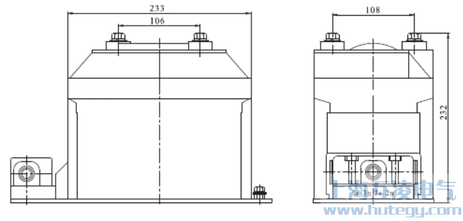 RZL-10電(dian)壓互感器(qi)尺寸圖
