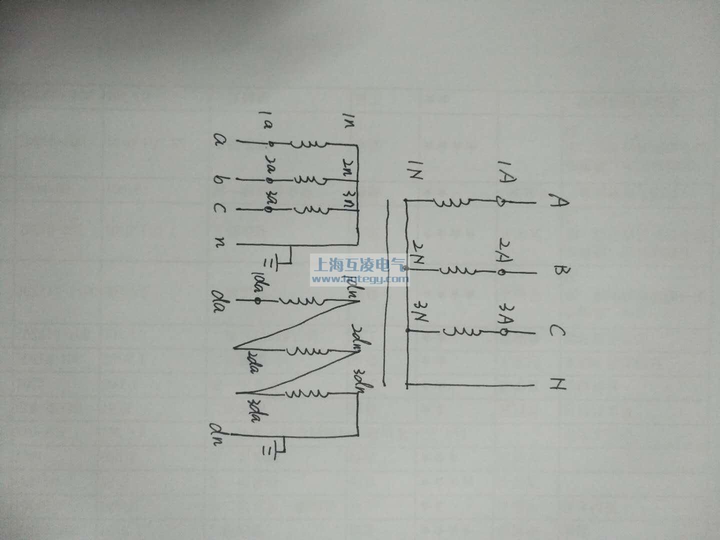 三相五柱式(shi)電(dian)壓互感器(qi)接線(xiàn)圖